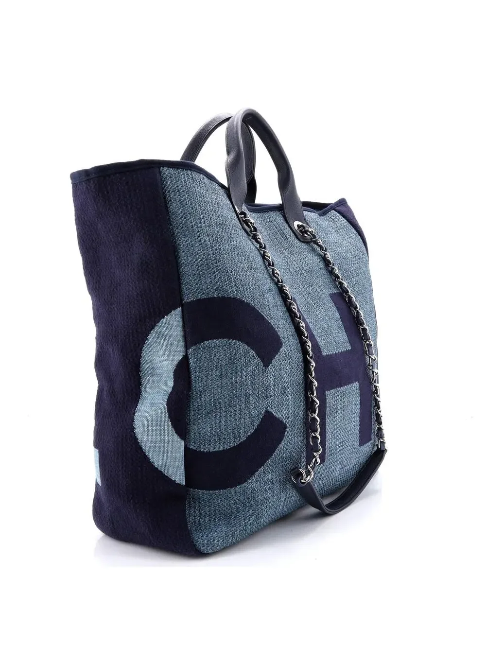 Chanel Deauville Logo Shopping Tote #290777C36B